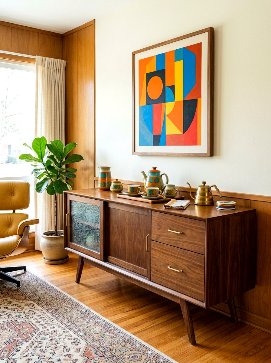 Mid century modern tea sideboard - 30 tea corner ideas