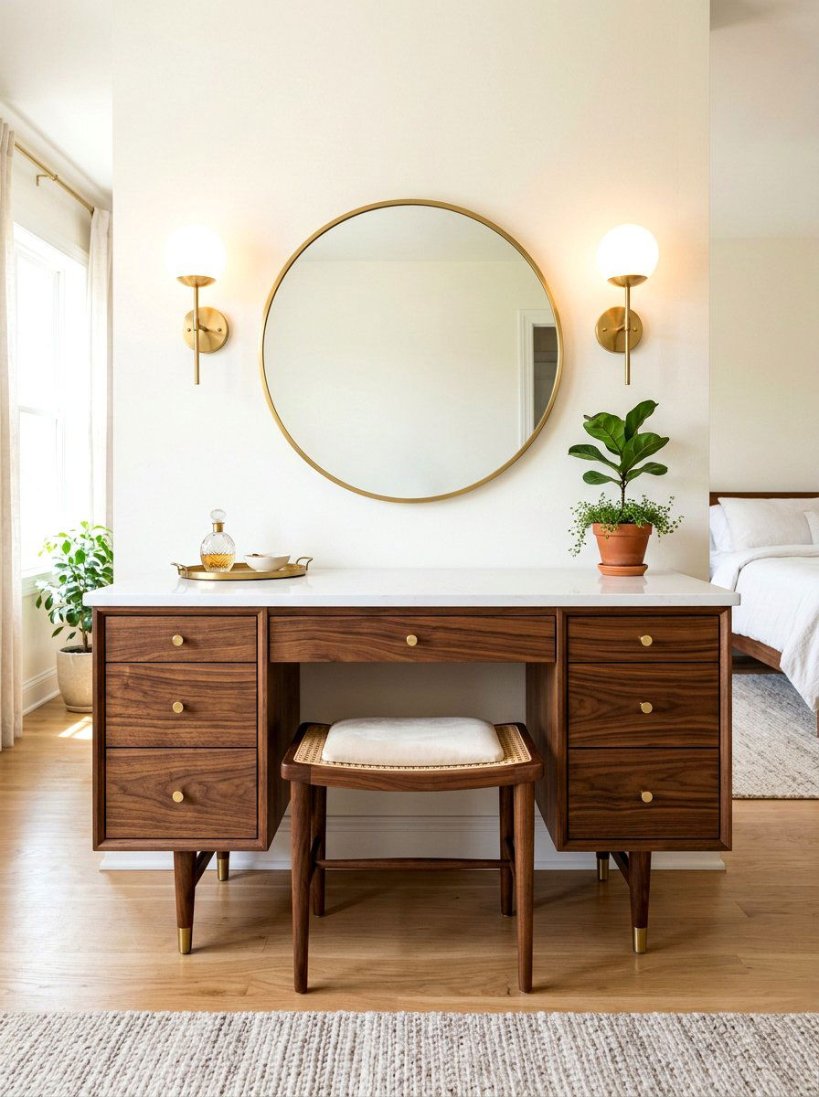 Mid century modern vanity - 30 powder room vanity ideas