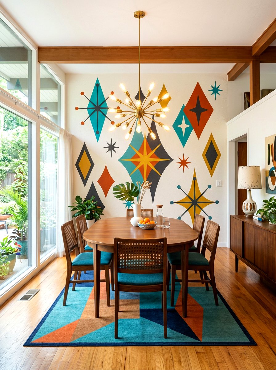 Mid century modern wall mural - 30 mural wall ideas