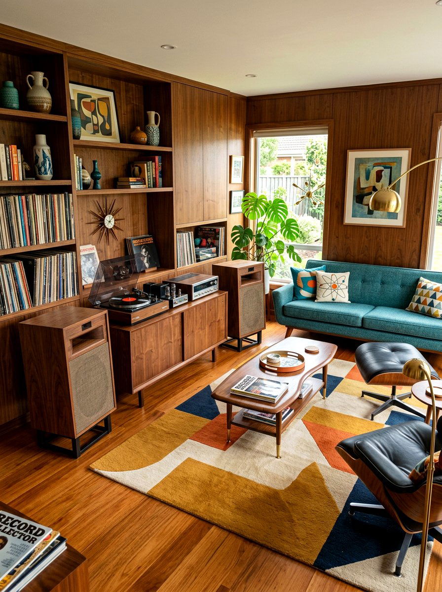 Mid century music room - 30 music room ideas