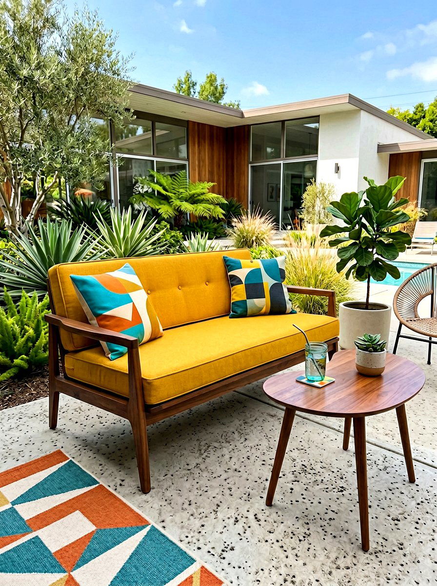 Mid century outdoor loveseat - 30 loveseat porch seating ideas