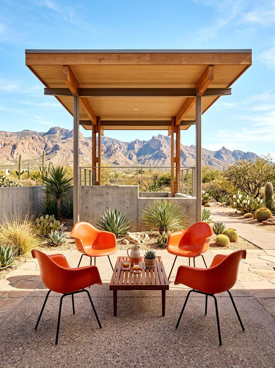 Mid century patio set - 30 pavilion lounge furniture ideas