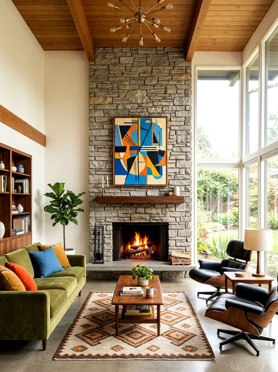 Midcentury Modern Fireplace Surround - 30 midcentury modern decor ideas