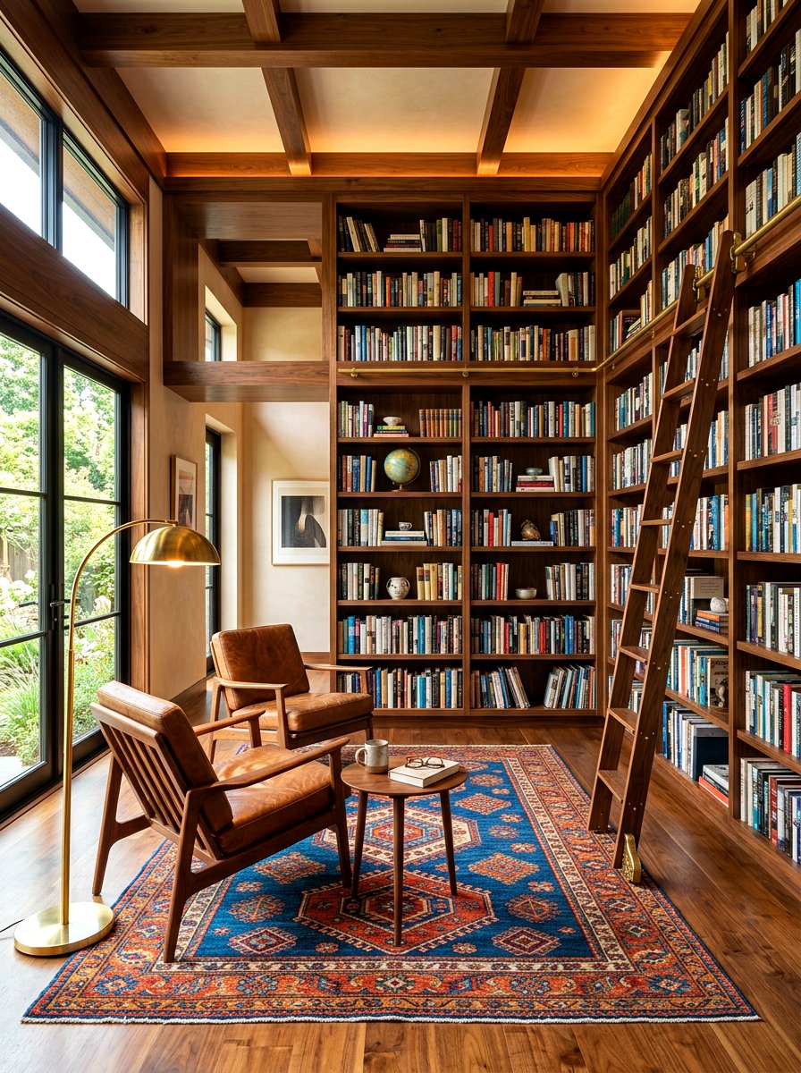 Midcentury Modern Home Library - 30 midcentury modern decor ideas