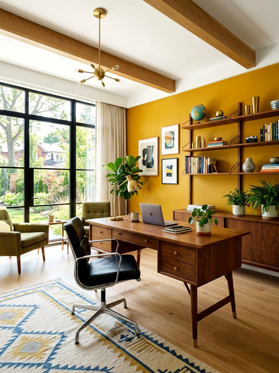 Midcentury Modern Home Office - 30 midcentury modern decor ideas