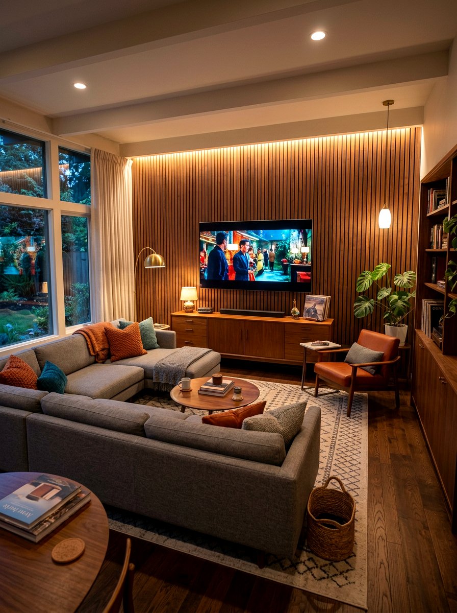 Midcentury Modern Media Room - 30 midcentury modern decor ideas