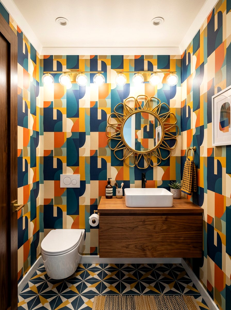 Midcentury Modern Powder Room - 30 midcentury modern decor ideas