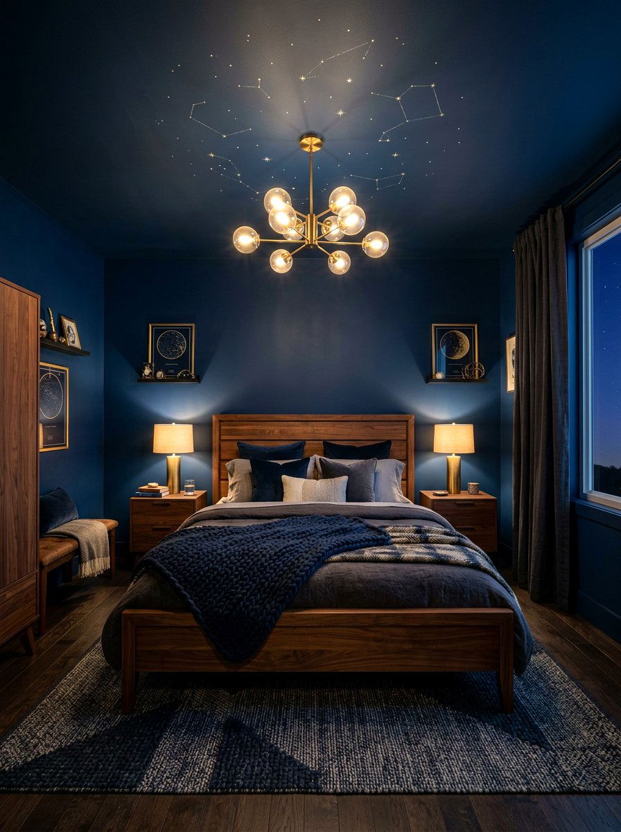 Midnight Blue Bedroom - 30 color drenched bedroom ideas