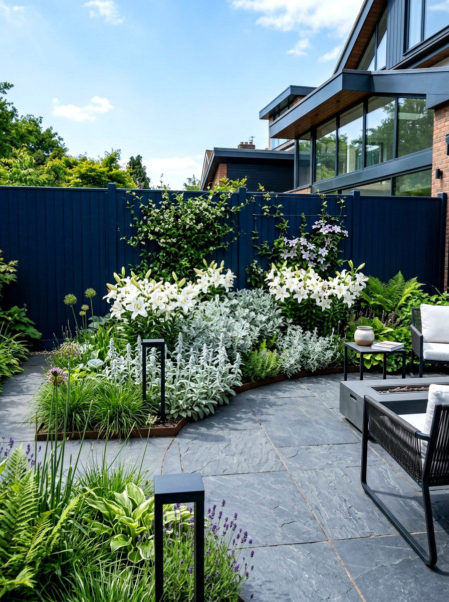 Midnight Blue Fence - 30 fence paint ideas