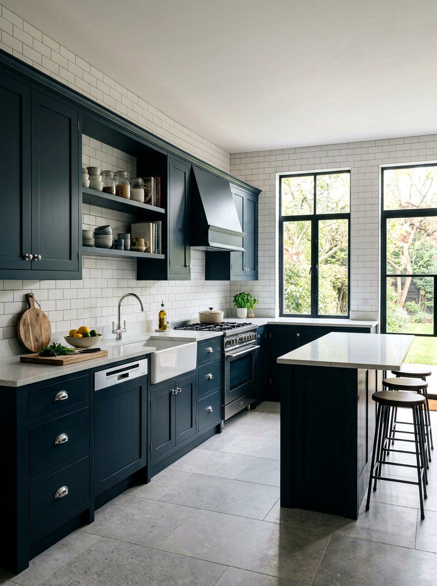Midnight blue kitchen cabinetry - 30 blue kitchen ideas