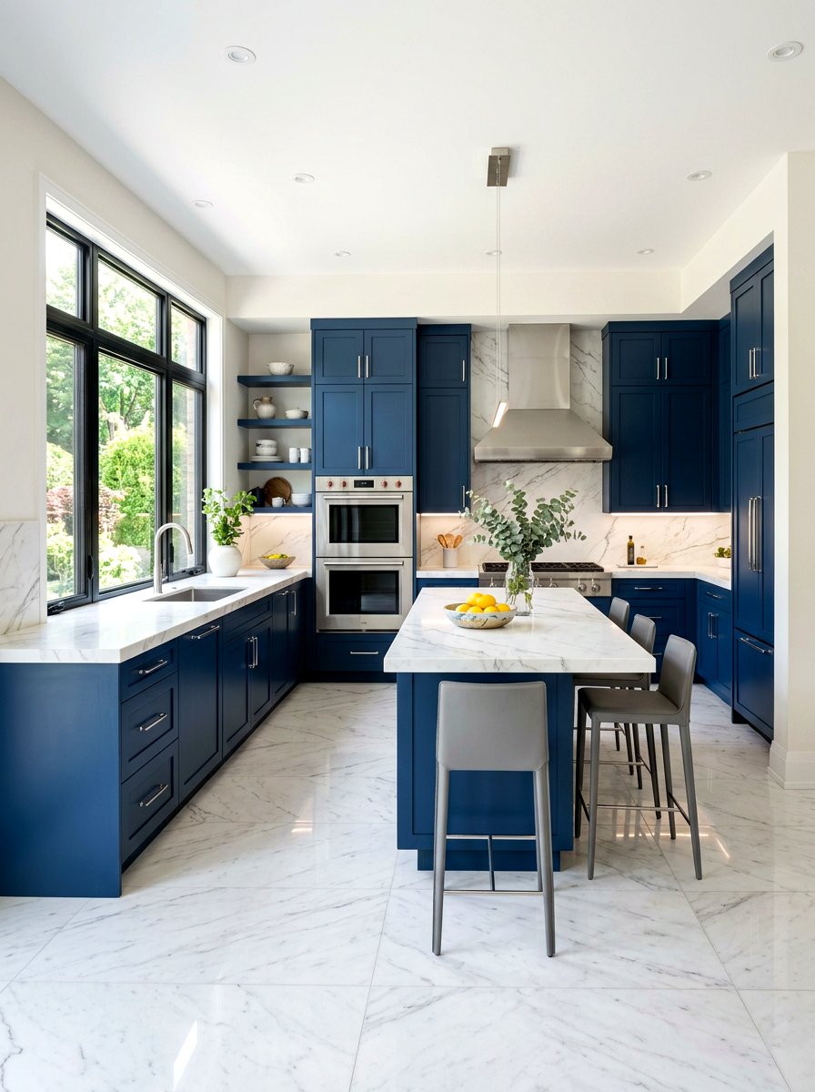 Midnight blue kitchen - 30 moody kitchen ideas