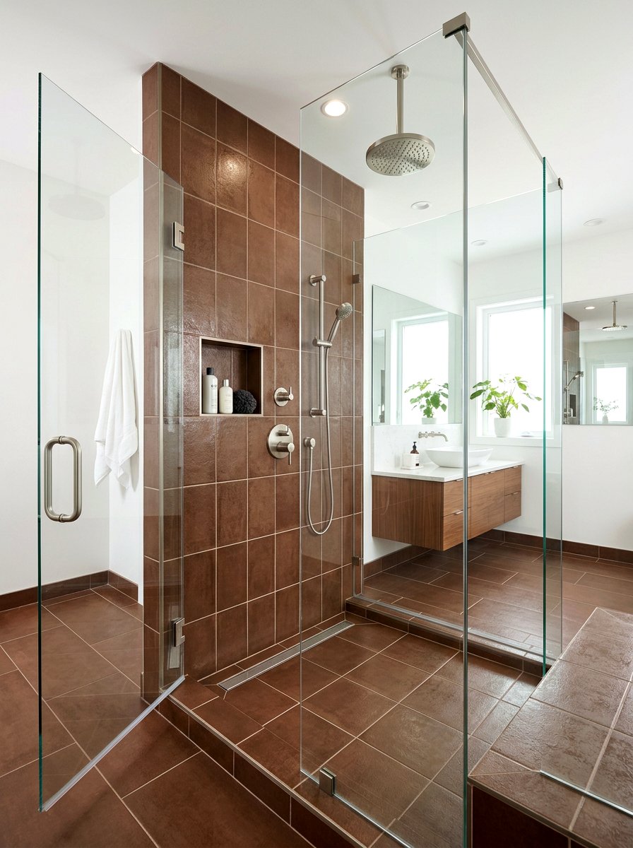 Milk Chocolate Bathroom Tile - 30 chocolate bathroom ideas