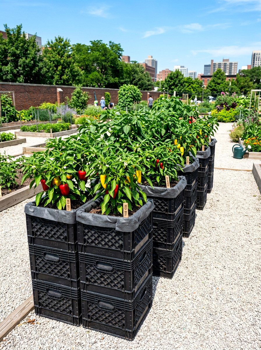 Milk Crate Vegetable Garden - 30 budget vegetable garden ideas