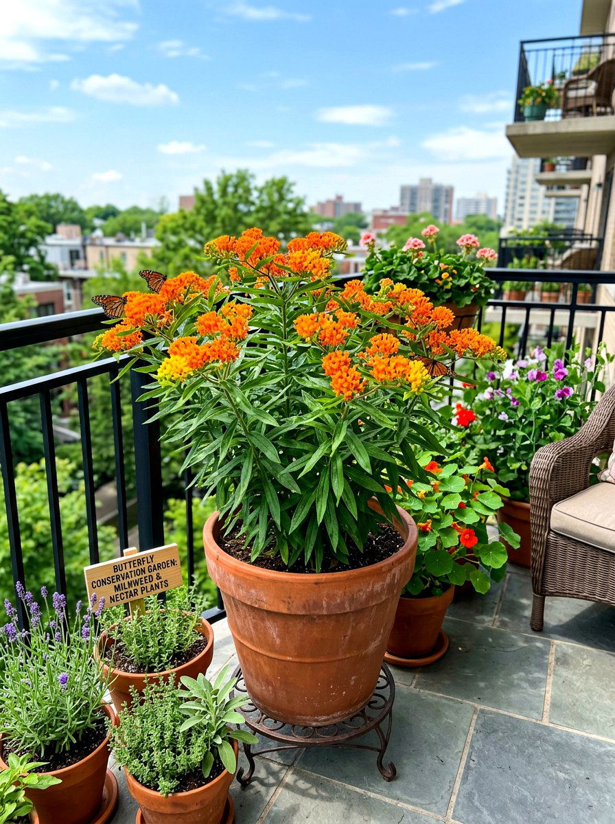 Milkweed Container Garden - 30 pollinator patio ideas