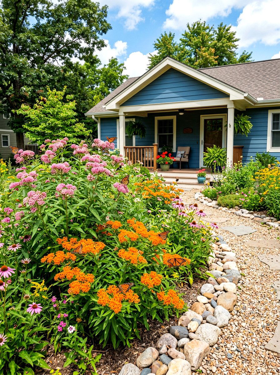 Milkweed Garden Patch - 30 pollinator front yard ideas