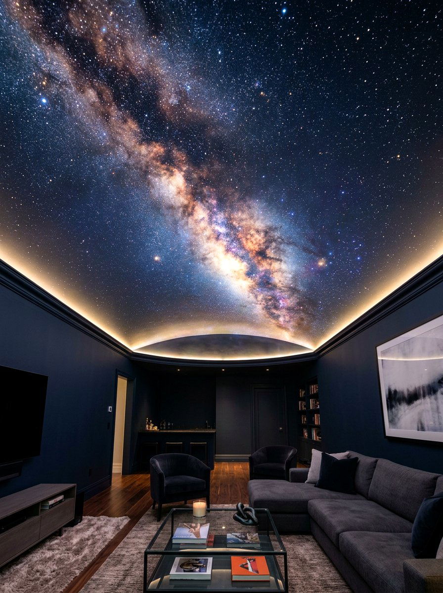 Milky Way Ceiling Graphic - 30 space themed bedroom ideas
