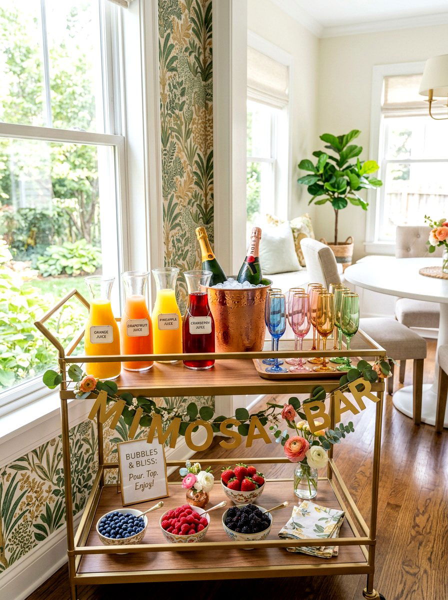 Mimosa Bar - 30 champagne cart decor ideas