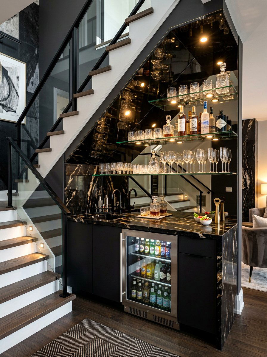 Mini Bar Under Stairs - 30 cozy nook under stairs ideas