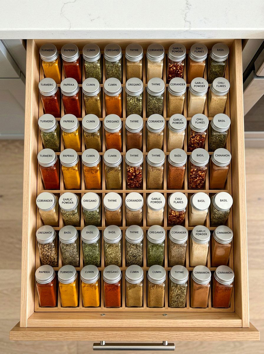 Mini Glass Spice Jar - 30 glass jar pantry ideas