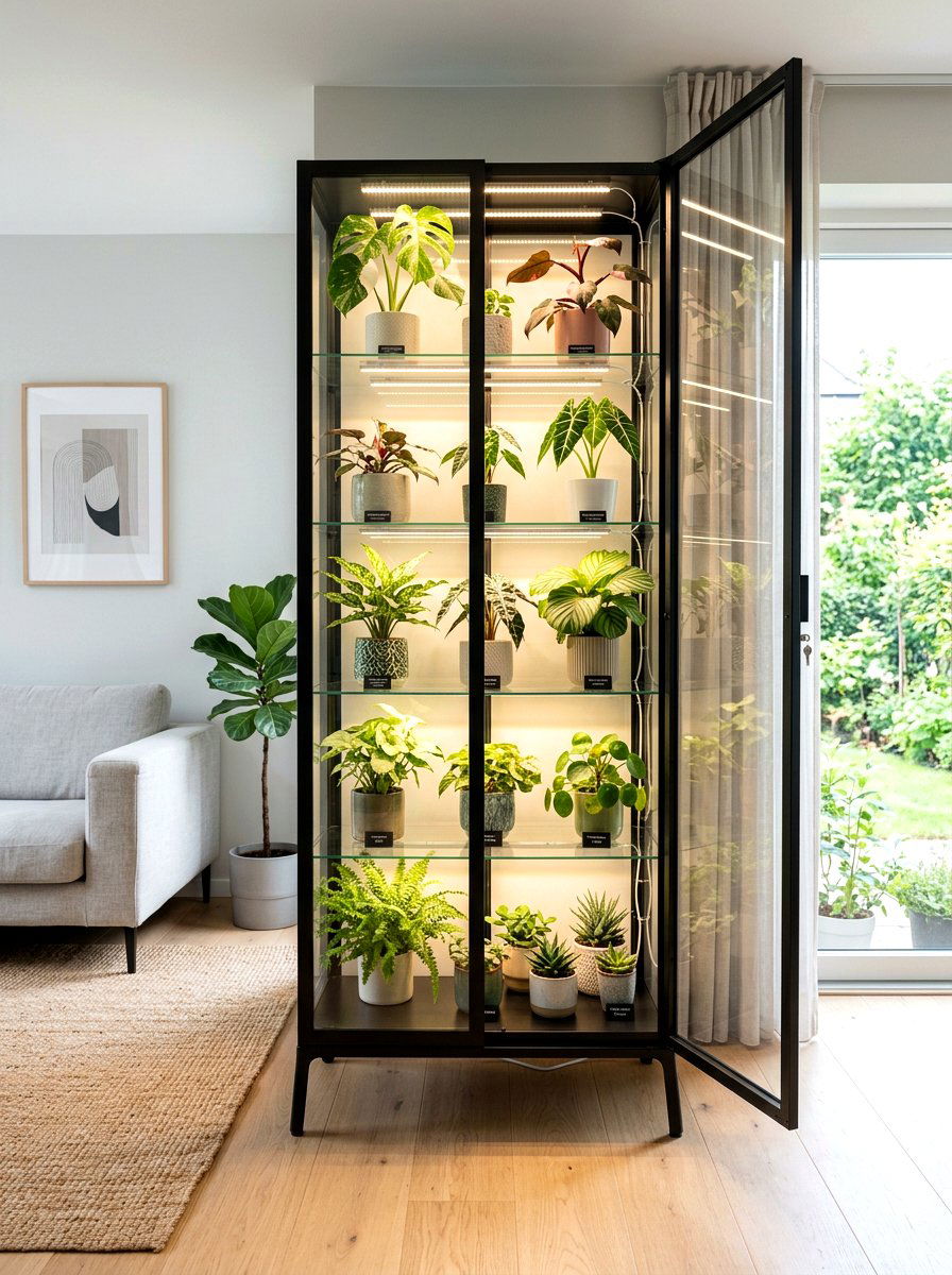 Mini Greenhouse Cabinet - 30 budget greenhouse ideas