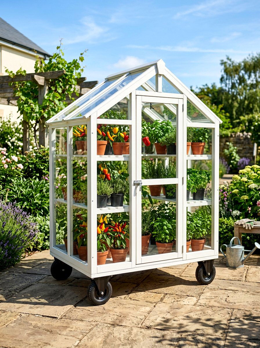 Mini Greenhouse On Wheels - 30 small greenhouse ideas