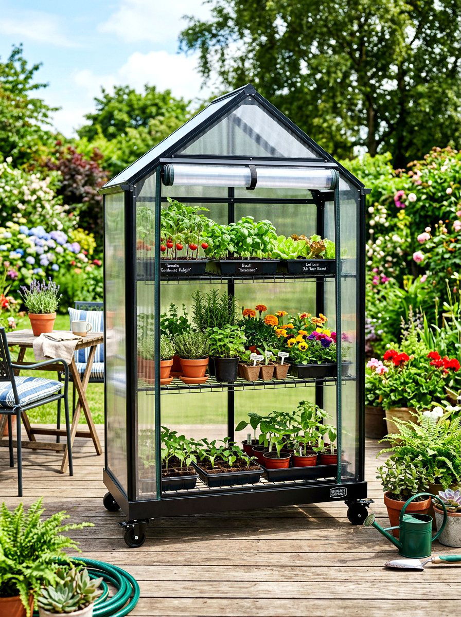 Mini Greenhouse With Wheels - 30 mini backyard greenhouse ideas
