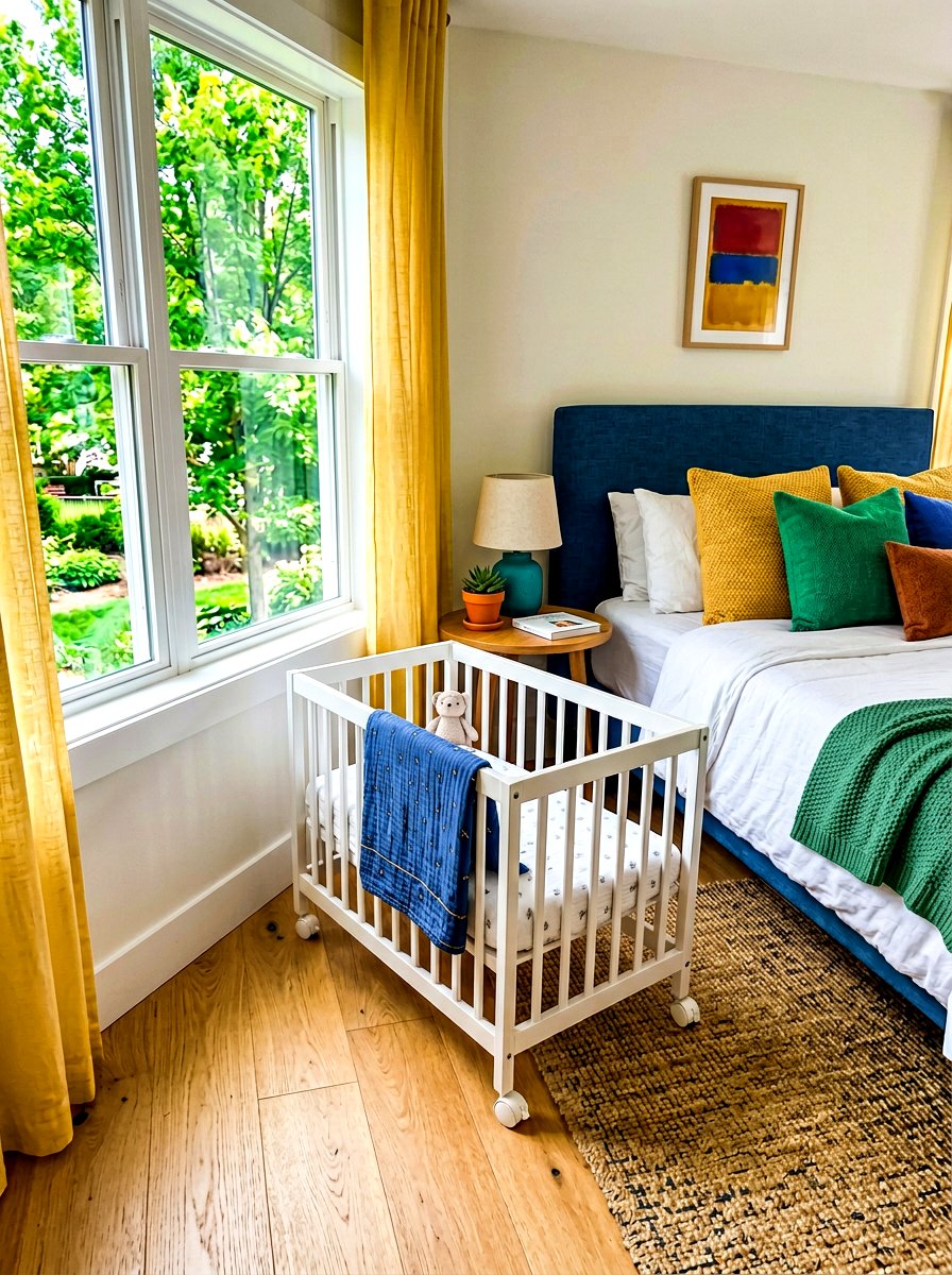 Mini crib for small spaces - 30 nursery corner ideas