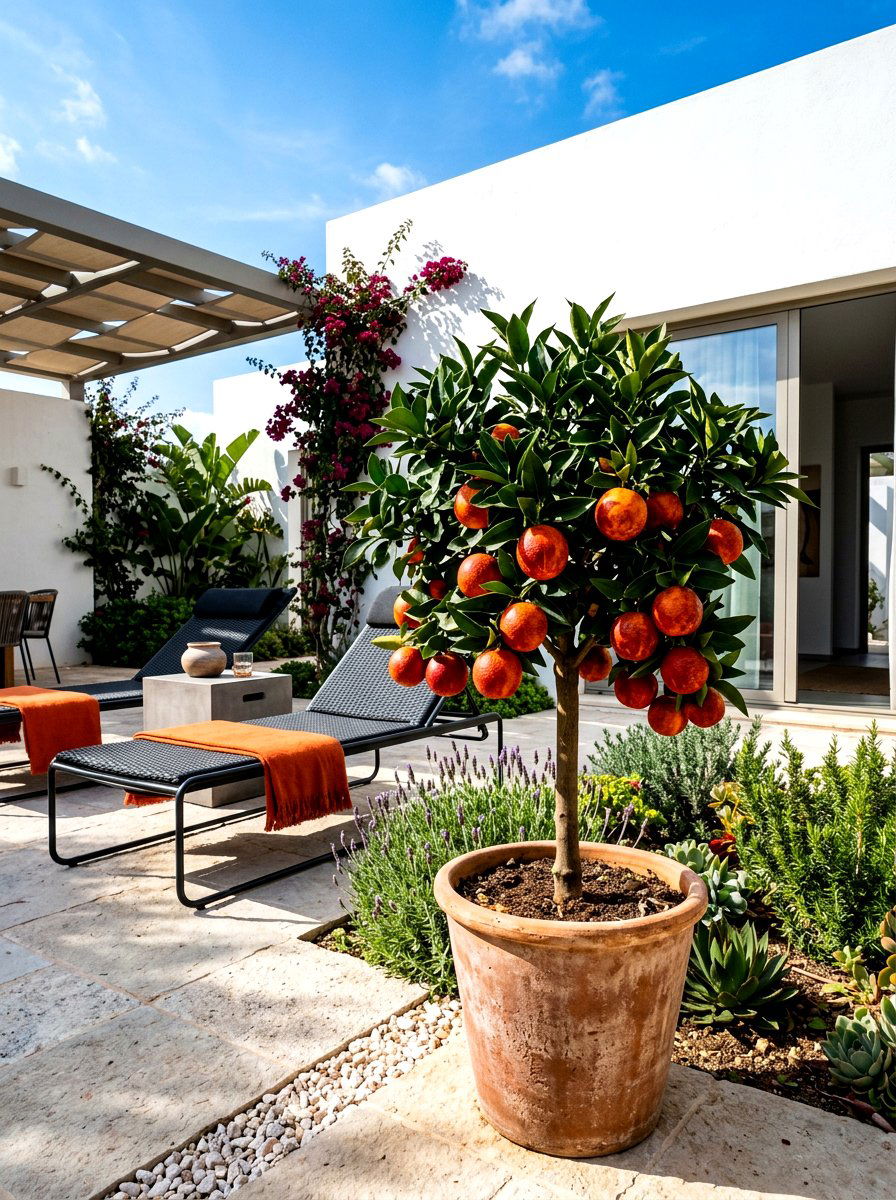 Miniature Blood Orange Garden - 30 dwarf citrus garden ideas