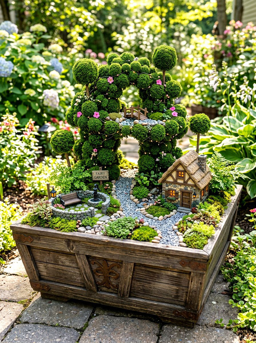 Miniature Fairy Garden Topiary - 30 topiary garden ideas