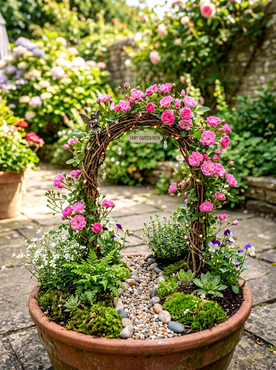 Miniature Fairy Rose Arch - 30 cottage rose arbor ideas