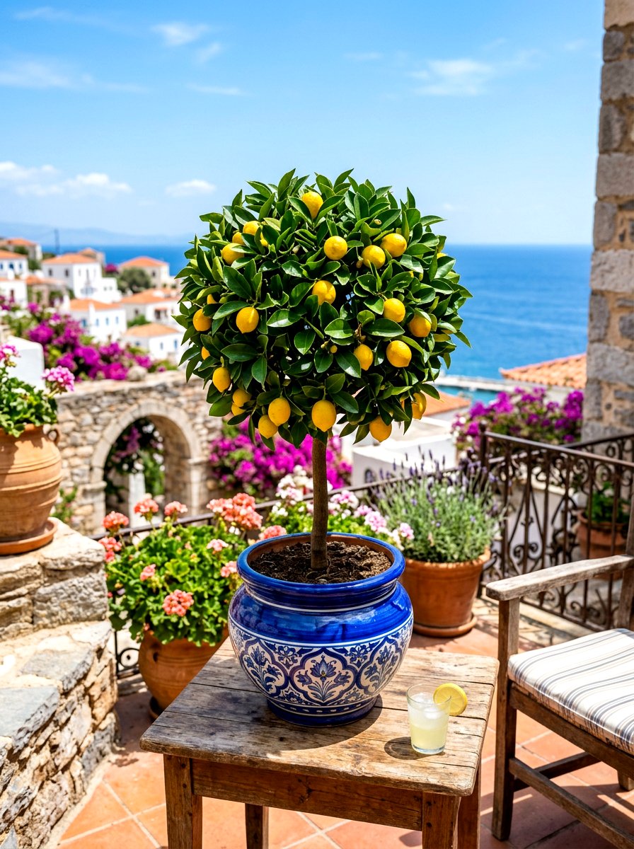 Miniature Fruit Tree Topiary - 30 front porch topiary ideas