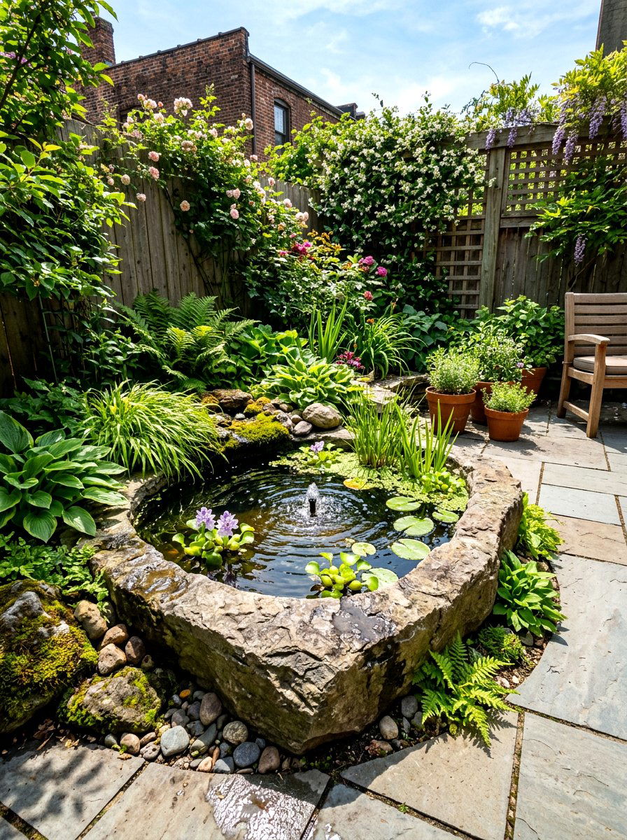 Miniature Patio Pond - 30 backyard pond ideas