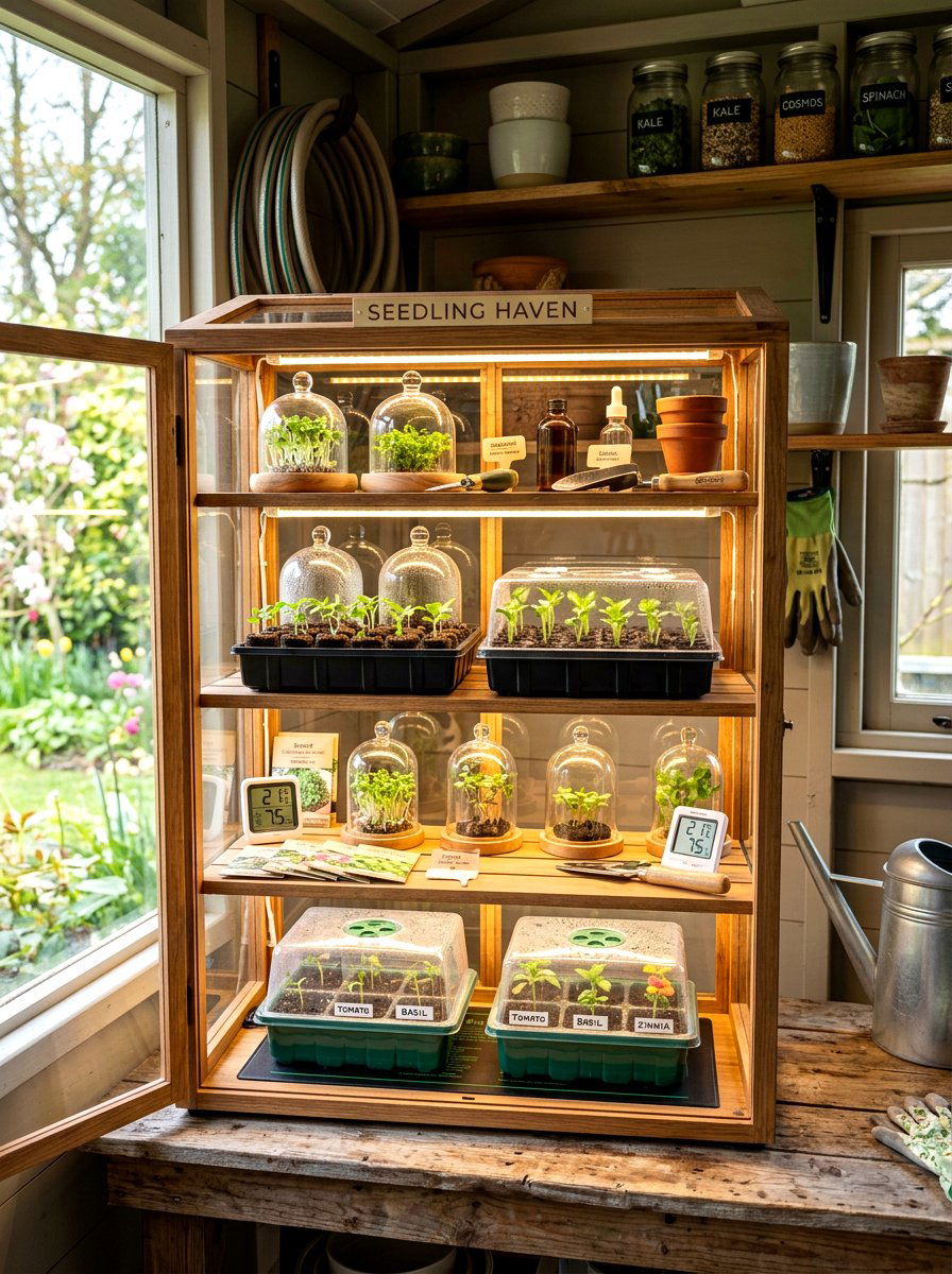 Miniature Propagation Greenhouse Cabinet - 30 indoor greenhouse cabinet ideas