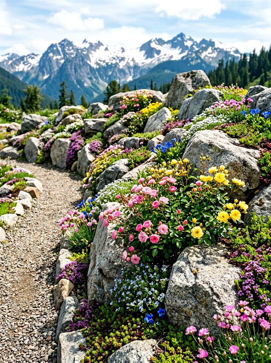 Miniature Rose Rockery - 30 rose garden ideas