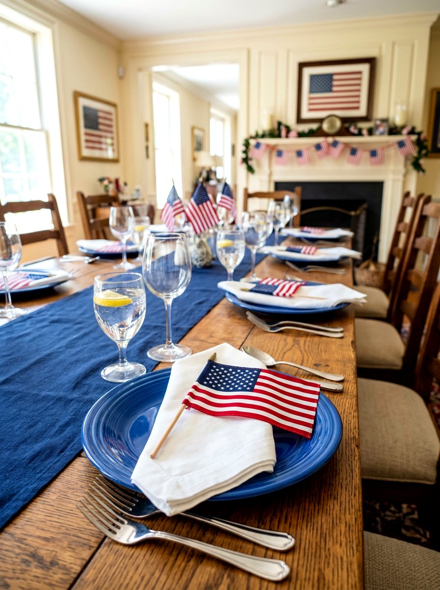 Miniature flag place settings - 30 patriotic table decor ideas