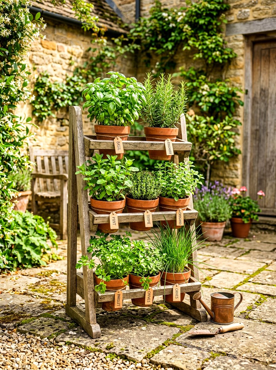 Miniature herb garden - 30 tiny courtyard garden ideas