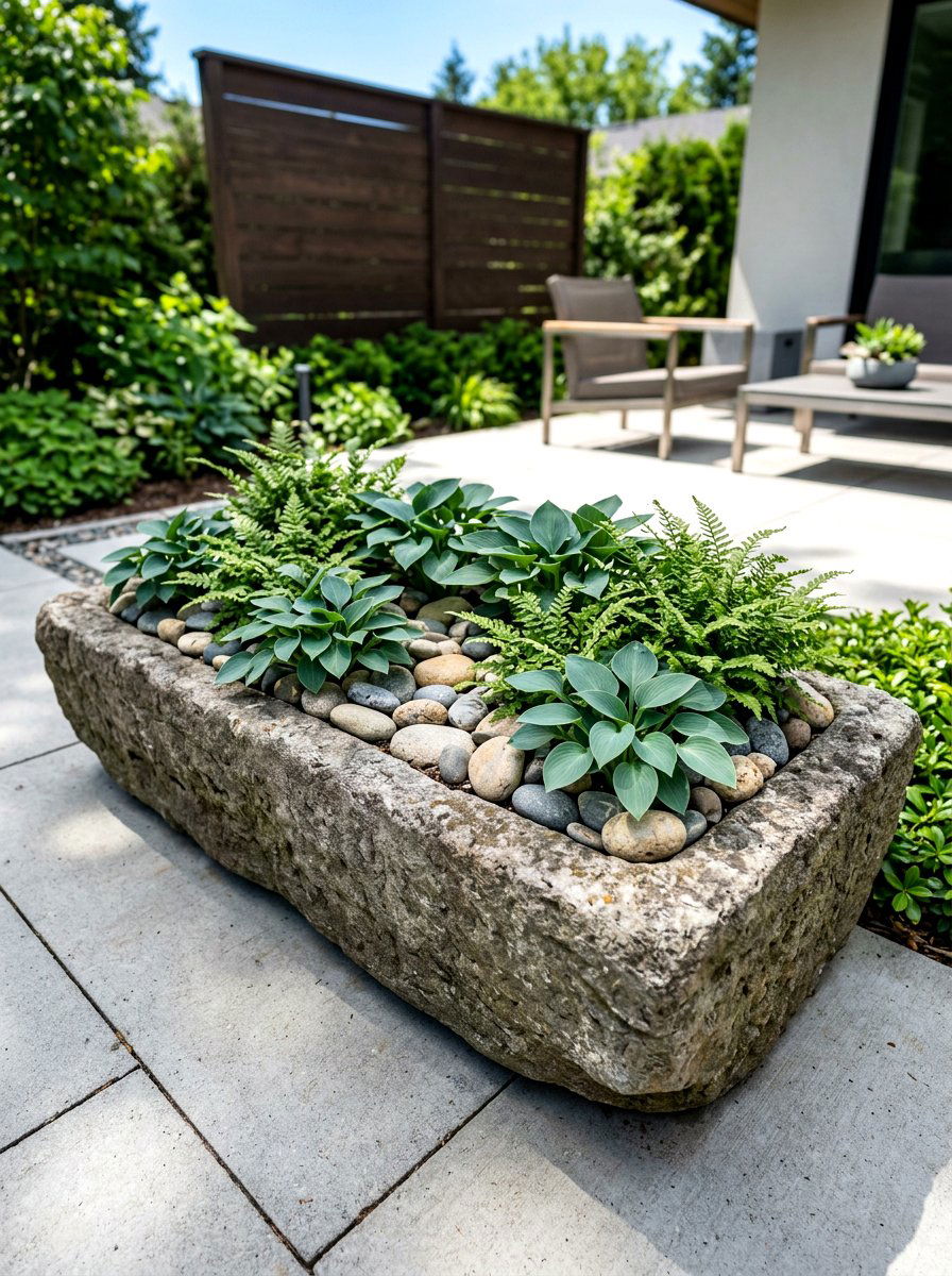 Miniature hosta fern container - 30 hosta and fern garden ideas