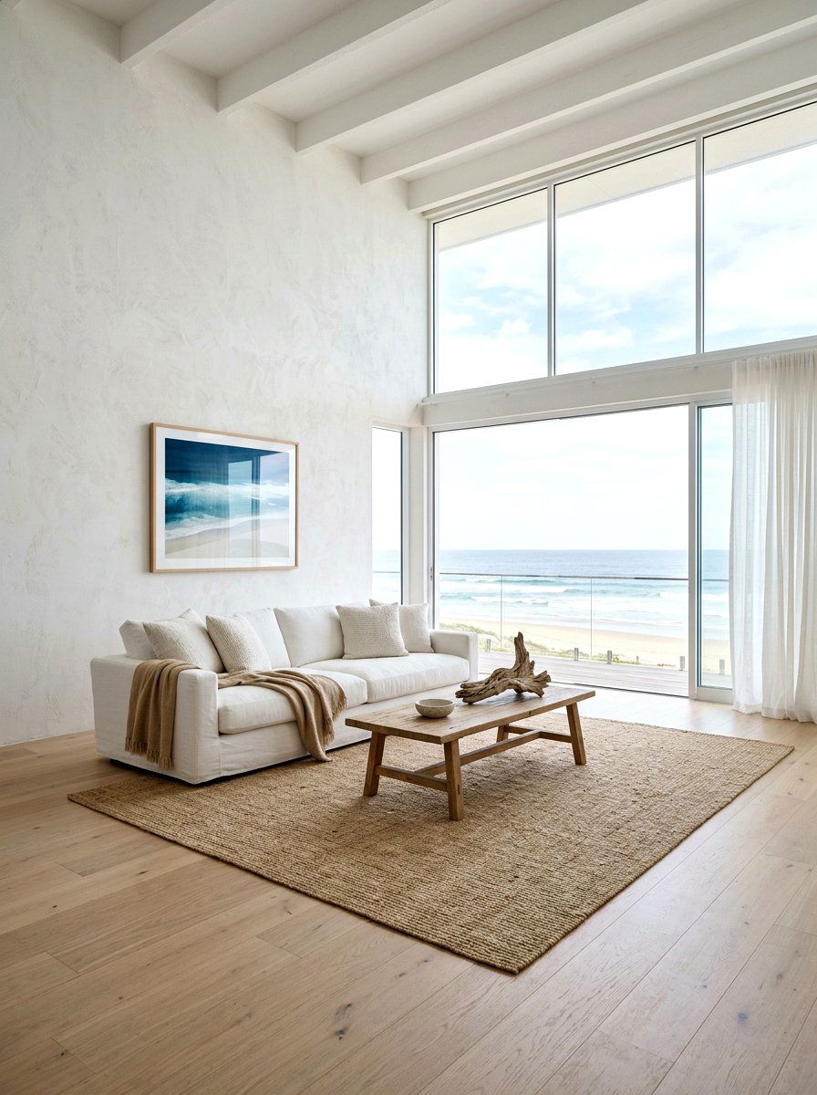 Minimal Coastal Living Room - 30 ocean inspired living room ideas