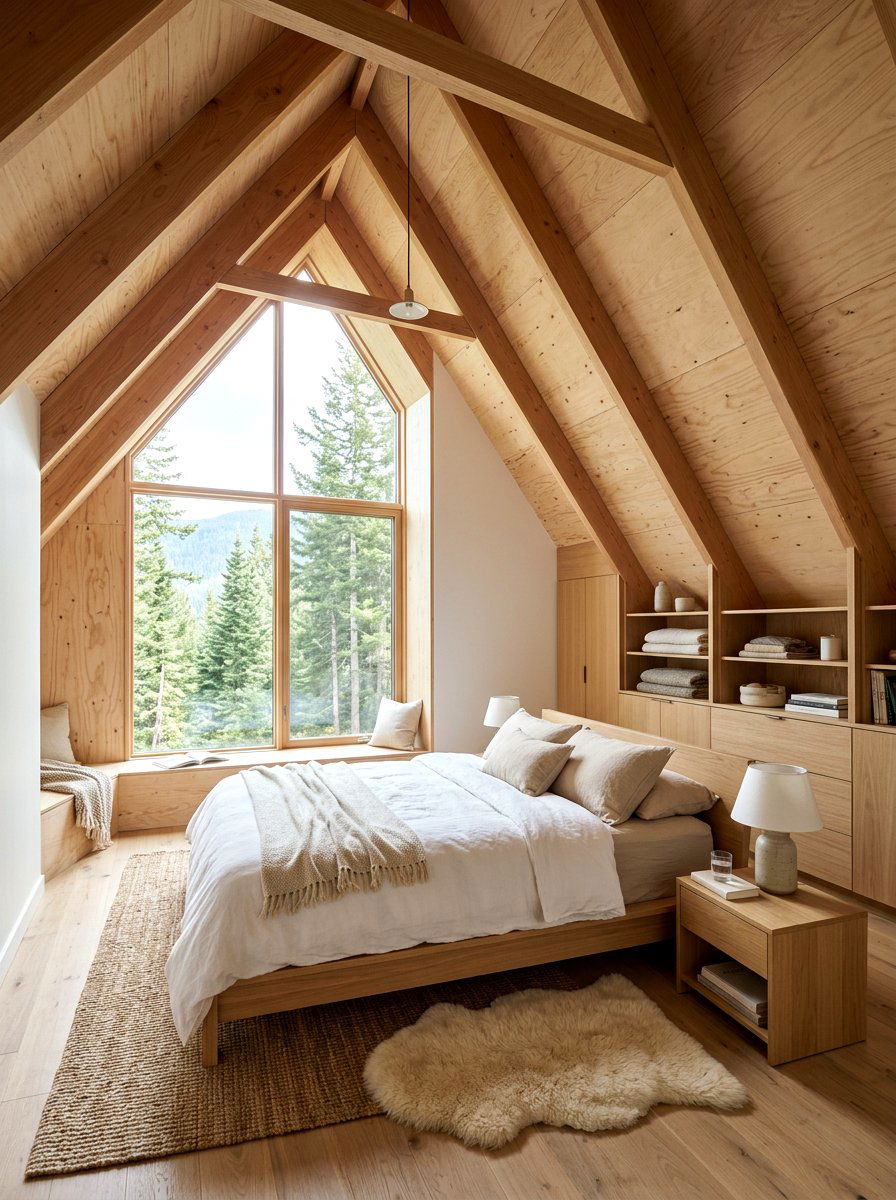 Minimalist A Frame Bedroom - 30 cabin bedroom ideas