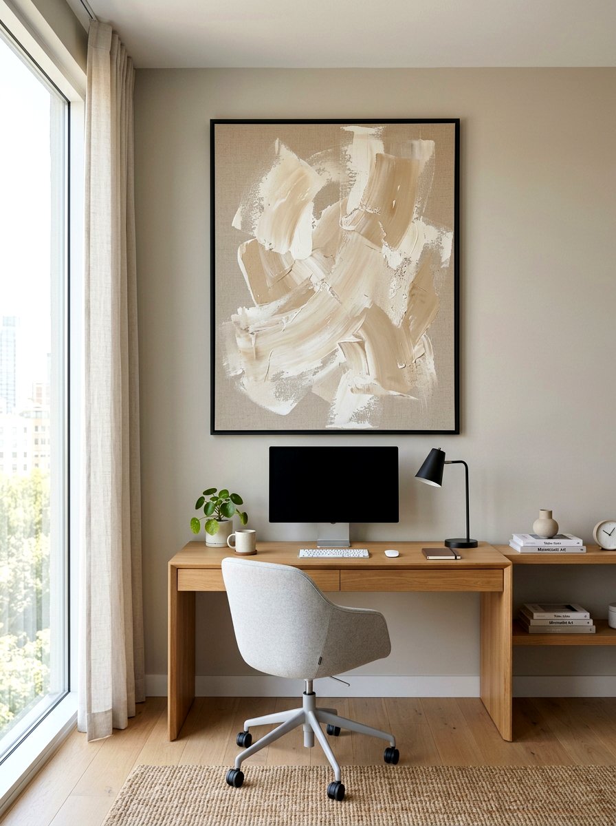 Minimalist Abstract Art - 30 calming home office ideas