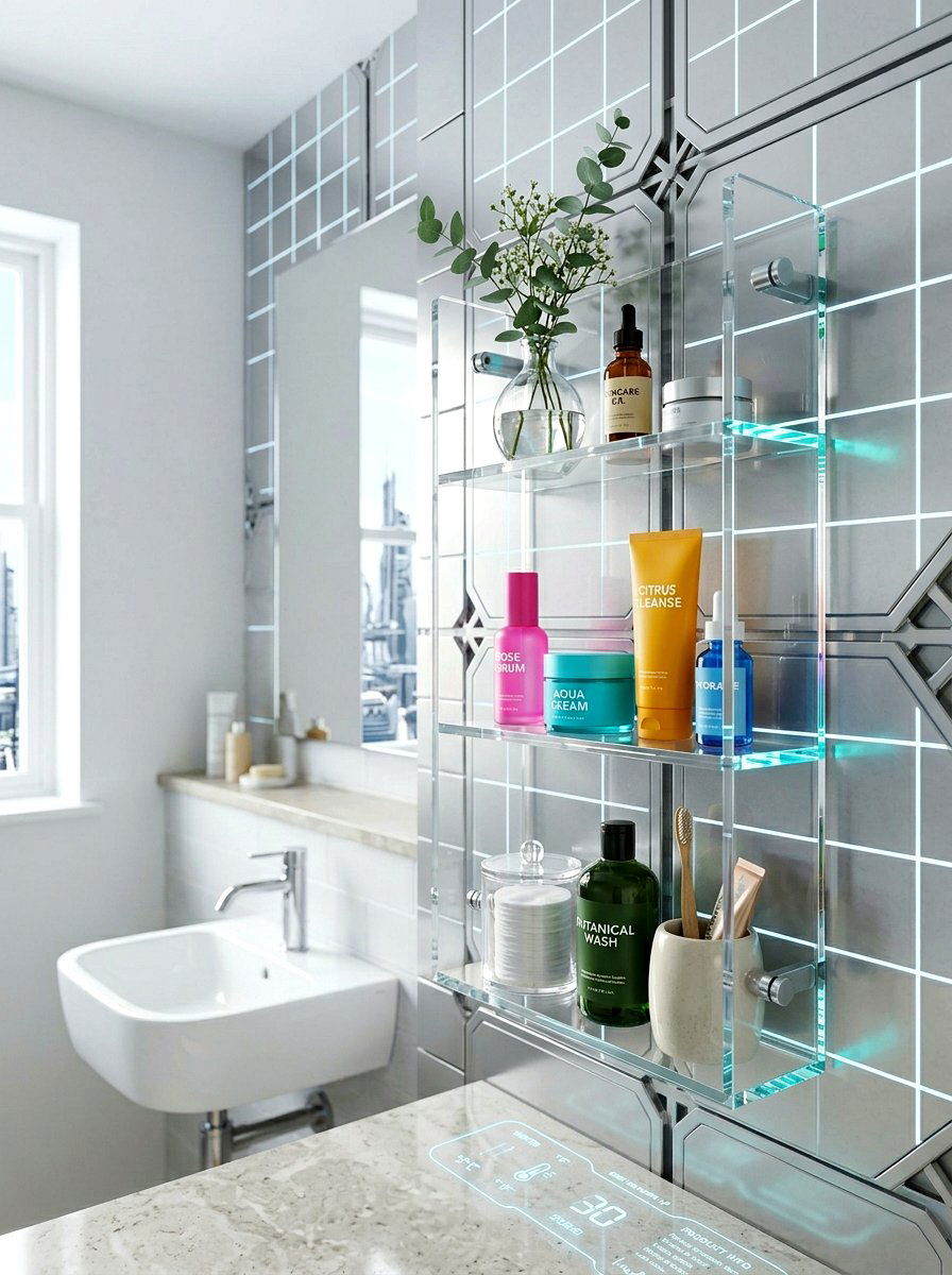 Minimalist Acrylic Bathroom Shelf - 30 bathroom shelf decor ideas