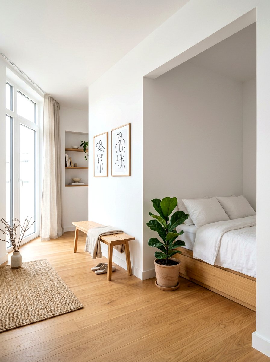 Minimalist Alcove Studio Layout - 30 alcove studio apartment ideas