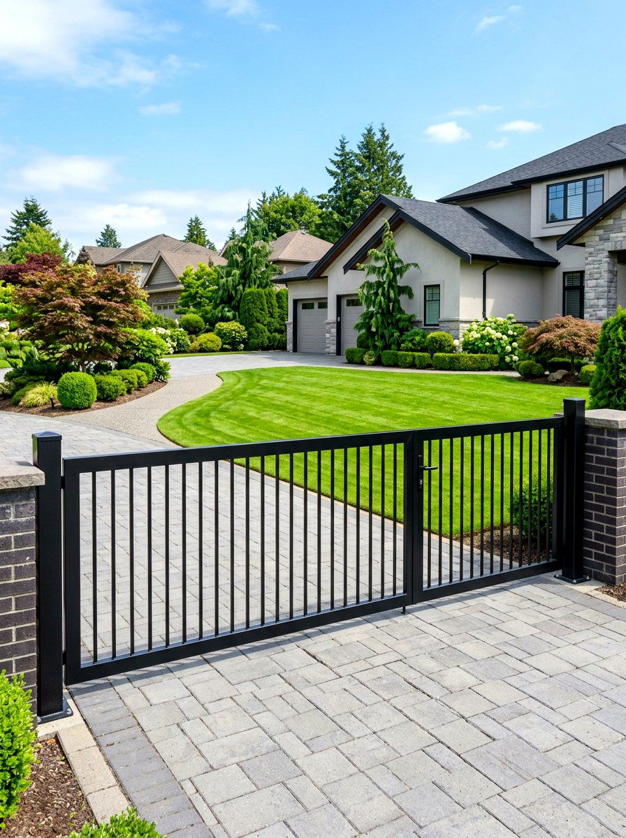 Minimalist Aluminum Gate - 30 front gate ideas