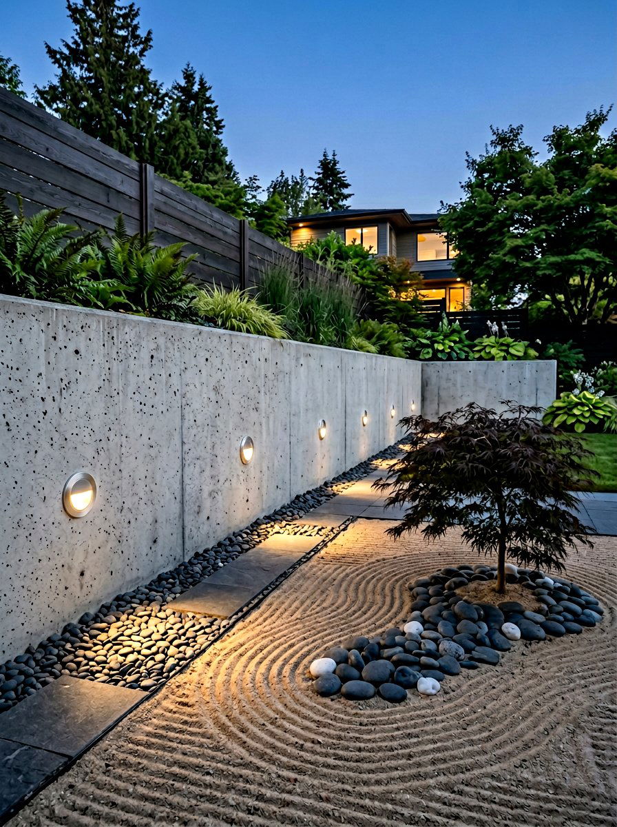 Minimalist Aluminum Puck Light - 30 retaining wall lighting ideas