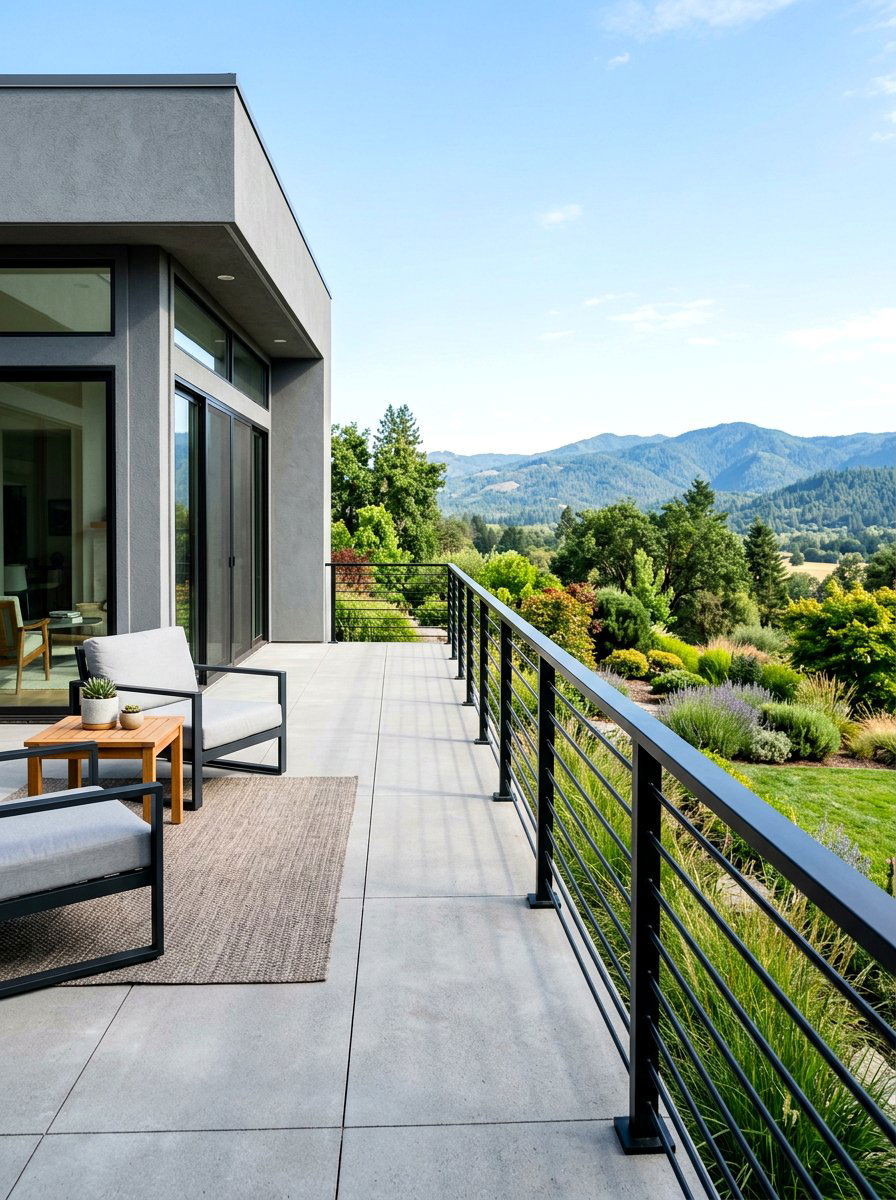 Minimalist Aluminum Railing - 30 outdoor stair railing ideas
