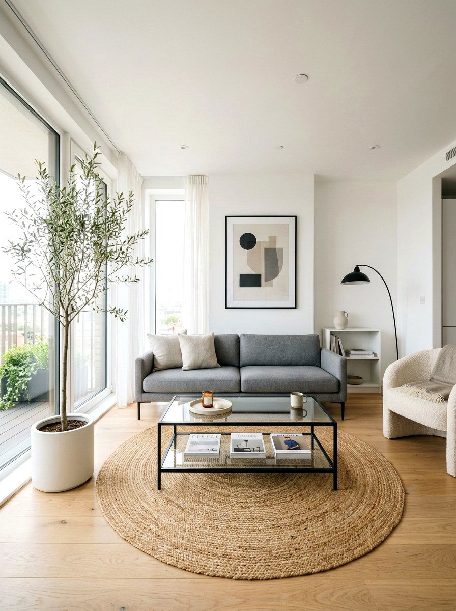 Minimalist Apartment Living Room Greenery - 30 olive tree decor ideas