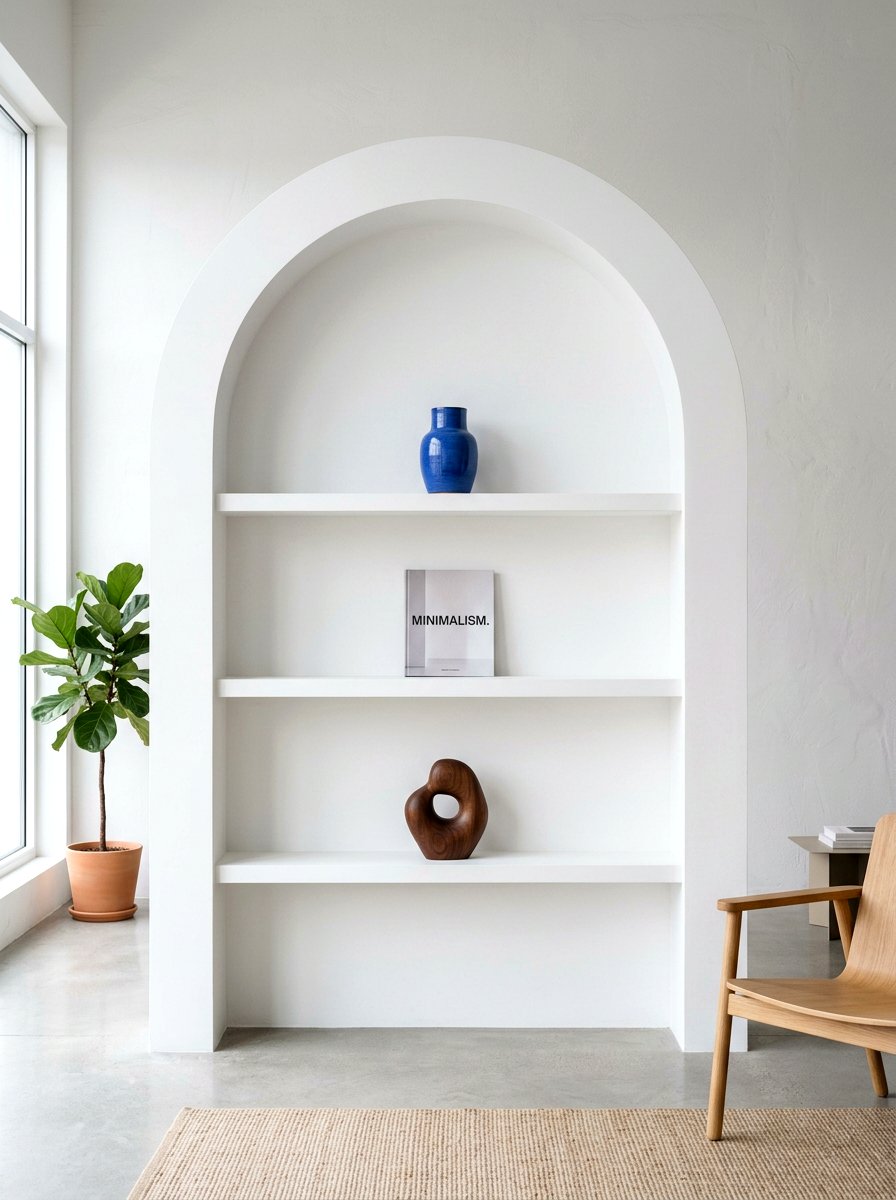 Minimalist Arched Bookshelf - 30 arched bookshelf ideas