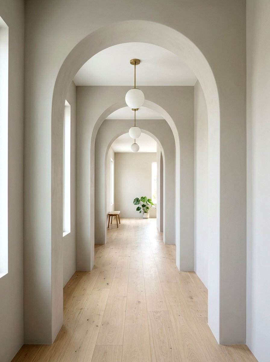 Minimalist Arched Hallway - 30 arched doorway entry ideas