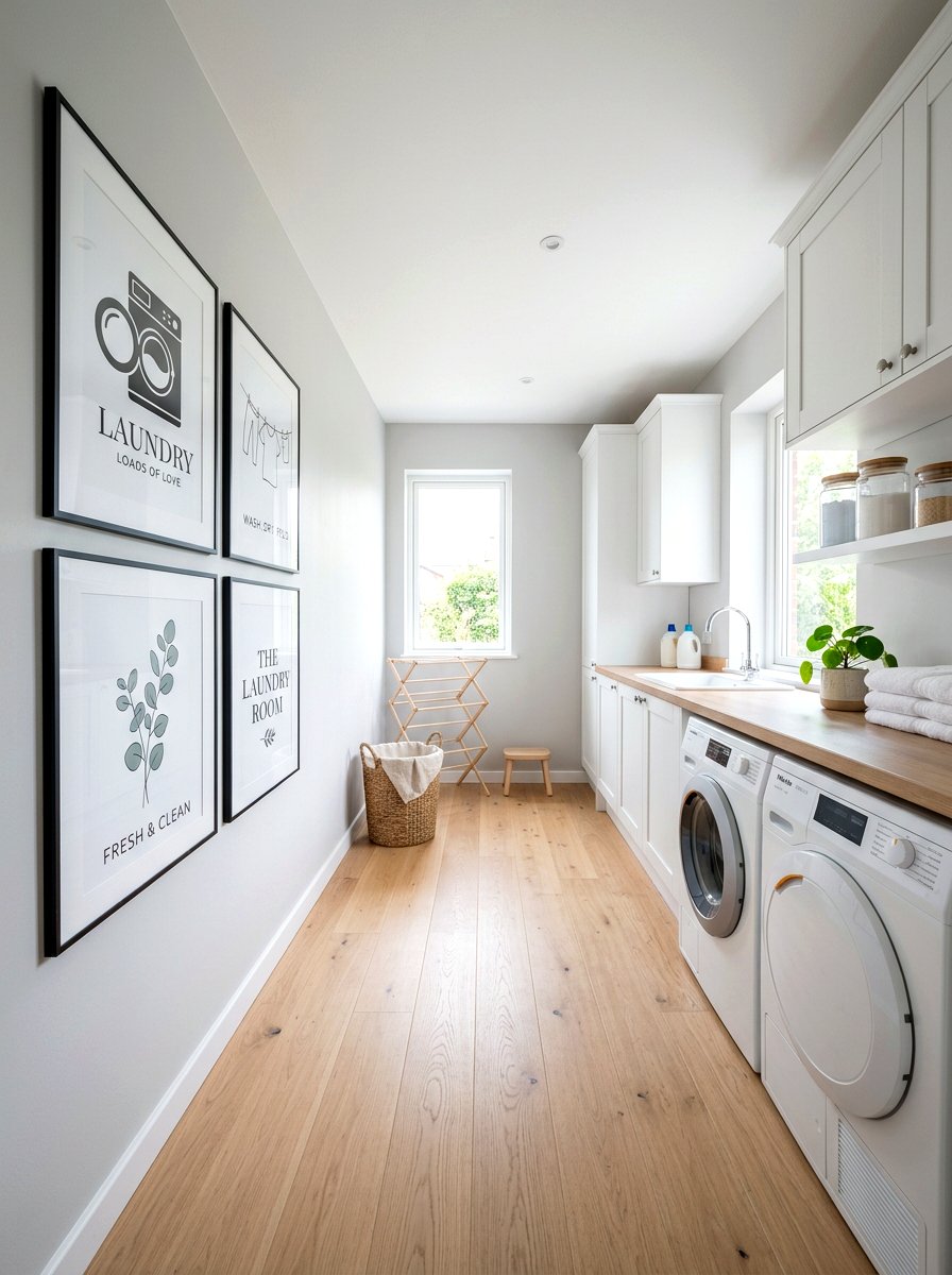 Minimalist Art Prints - 30 laundry room wall decor ideas
