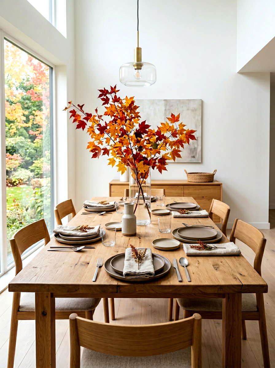 Minimalist Autumn Table Setting - 30 Thanksgiving table decor ideas